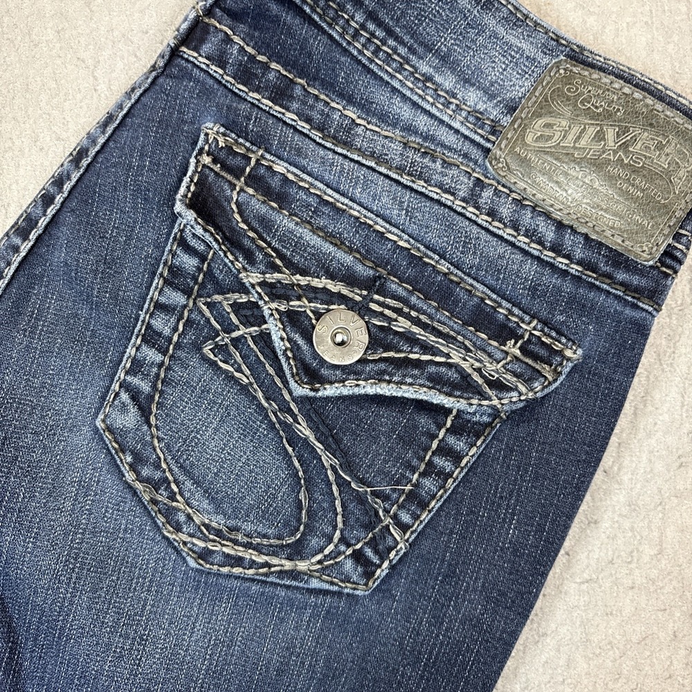 Y2K Silver Suki mid slim Bootcut Jeans Women's 29x32 Blue Denim Pants Stretch